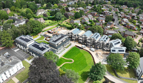 Aerial shot of Baxter Green development in Bramcote