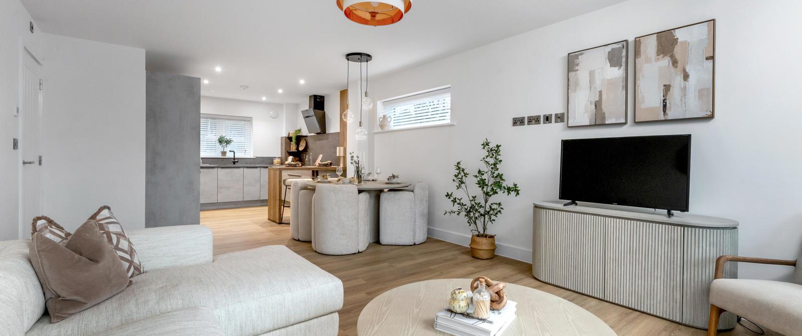 Apartment lounge kitchen and diner